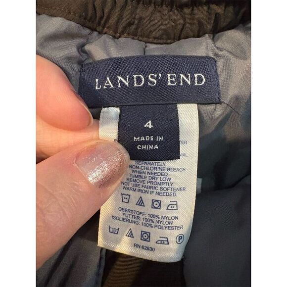 Lands' End Boys Brown Ski Pants Size 4 Insulated Winter Activewear - Picture 6 of 7